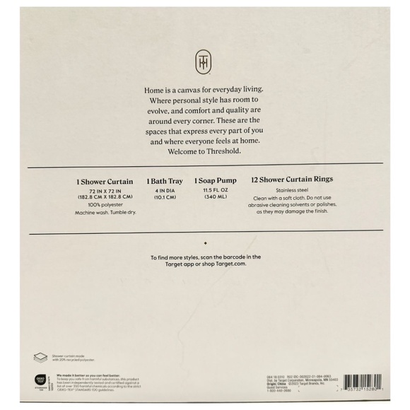 Boho 15 Piece Bathroom Set Grid Lines Rust Color Threshold Brand - Picture 6 of 6